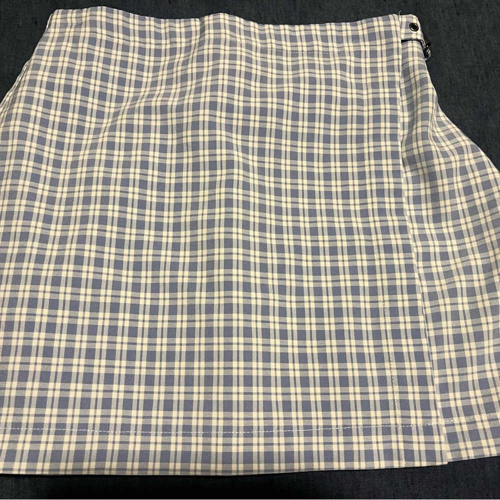 Blue and White Plaid mini-skirt
